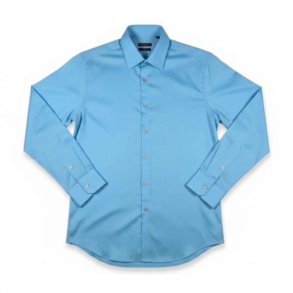 Van Heusen Flex Collar Slim Fit Stretch Dress Shirt Blue 16.5 32/33 Wrinkle Free